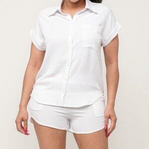 Ladies  All White Short Set